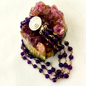Bracelet~Amethyst Beads / Sterling Silver Clasp